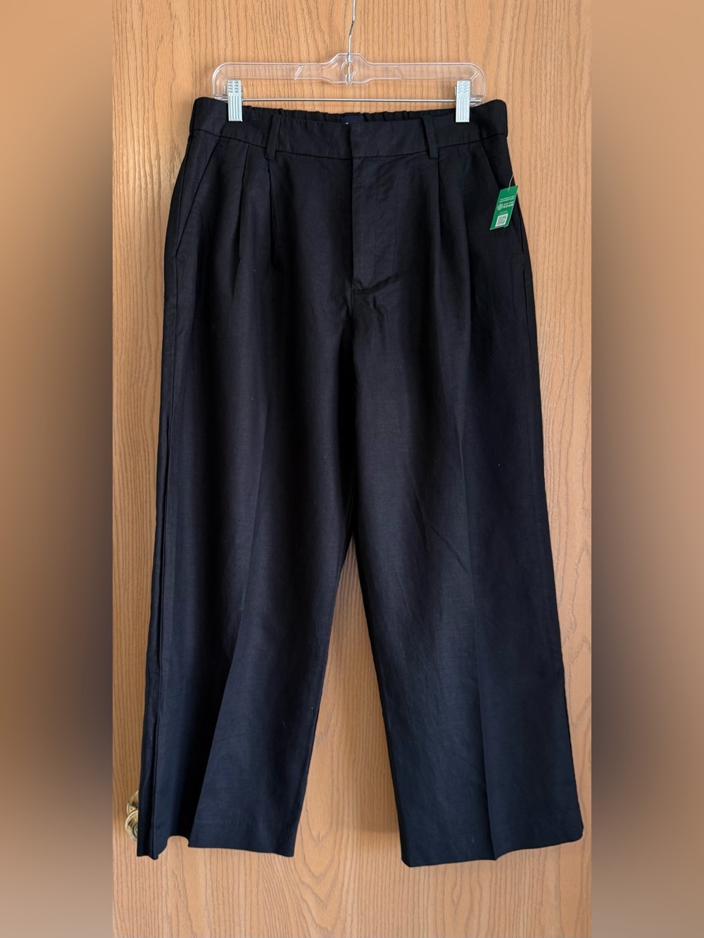 GAP | Women’s 12 Petite | Black 365 High Rise Linen Blend Wide Leg Pants NWT